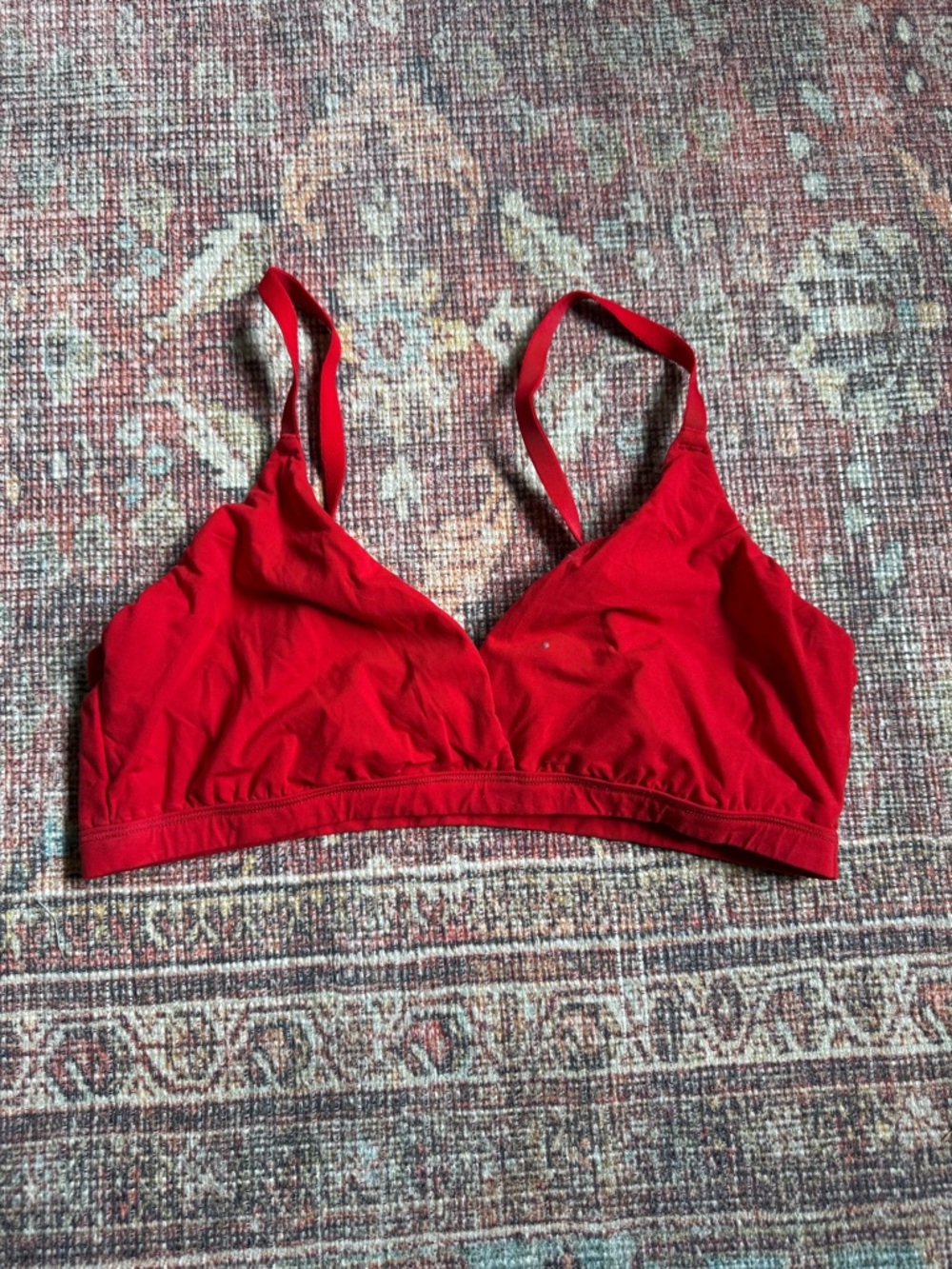Auden Women’s Large Red Unlined Triangle Bra  - Comfortable Everyday Support